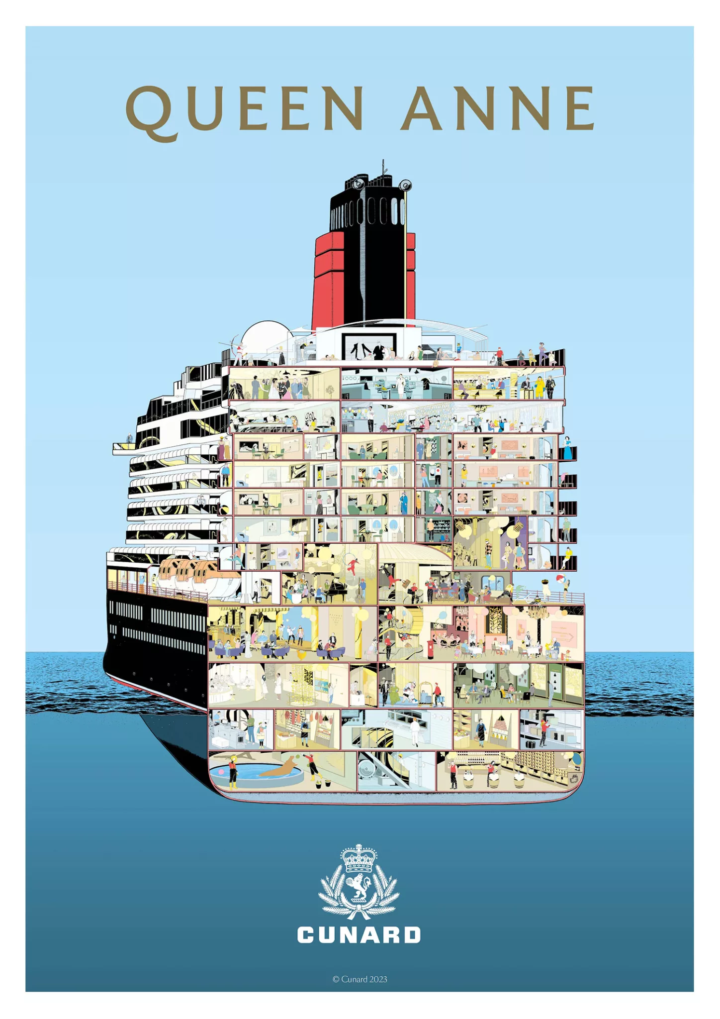 Cunard Unveils Fascinating Cutaway Illustration of Queen Anne | The ...