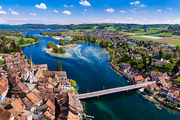 Rhein in Switzerland border with Germany